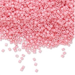 Seed beads, Delica 11/0, duracoat opaque powder pink, 7,5 gram. DB2116V